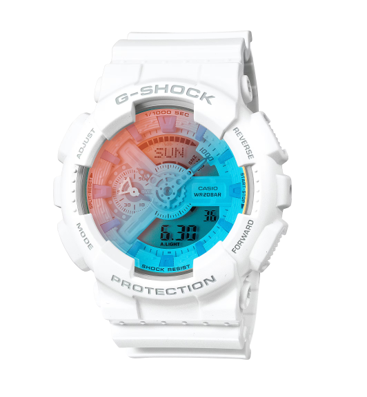 Casio G-Shock Analog Digital GA-110 Series White/Amber Dial Watch GA110TL-7A