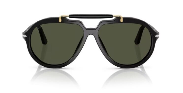 Persol 0PO0202S 95/31 Black/ Green Soft Square Men's Sunglasses