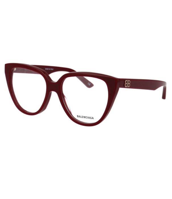 Balenciaga BB0129O 006 Burgundy Squared Eyeglasses