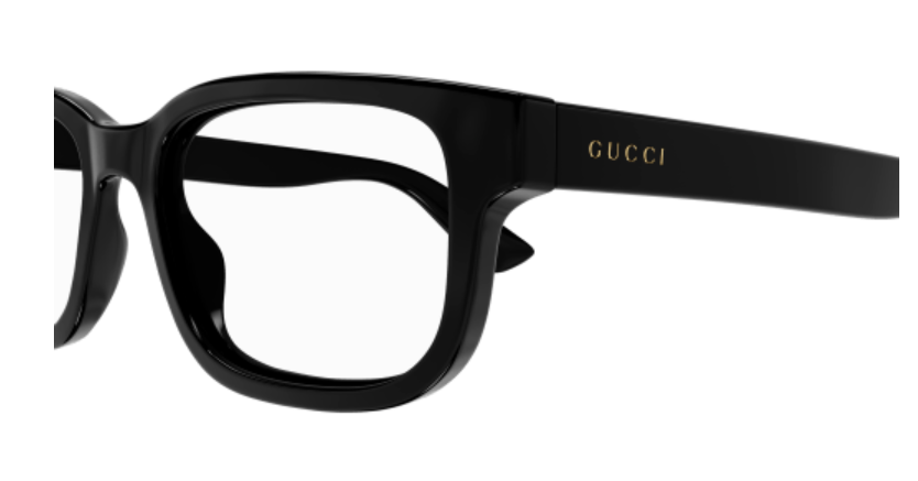 Gucci GG1584O 001 Black Rectangular Men's Eyeglasses