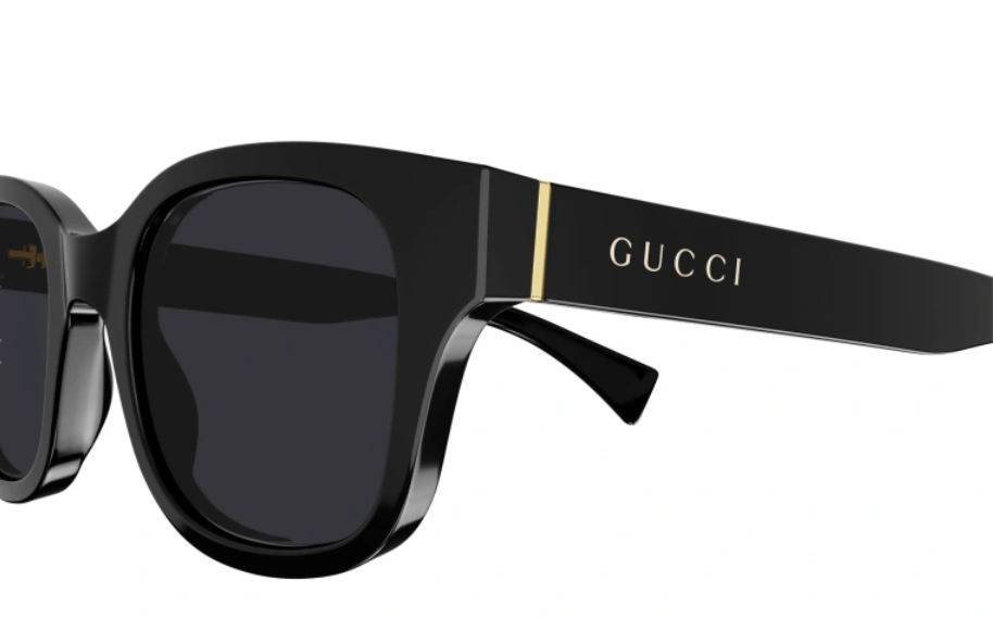 Gucci GG 1139S 001 Black/Grey Men's Rectangle Logo Sunglasses