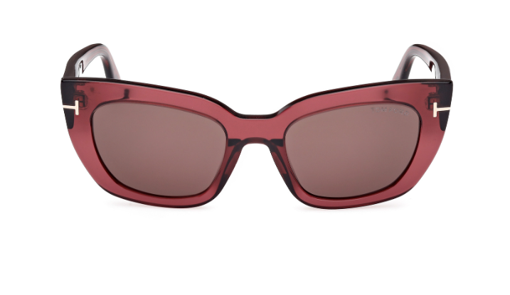 Tom Ford Athena FT1190 69E Shiny Bordeaux / Brown Cat-Eye Women's Sunglasses