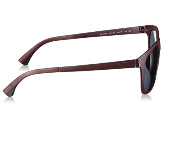 Emporio Armani EA 4034 5261/87 Matte Burgundy/Grey Rectangle Men's Sunglasses