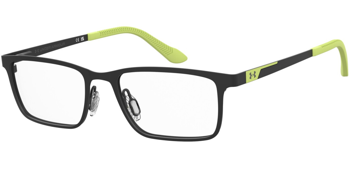 Under Armour UA 9015 30L Matte Black Green Rectangular Junior Boy's Eyeglasses