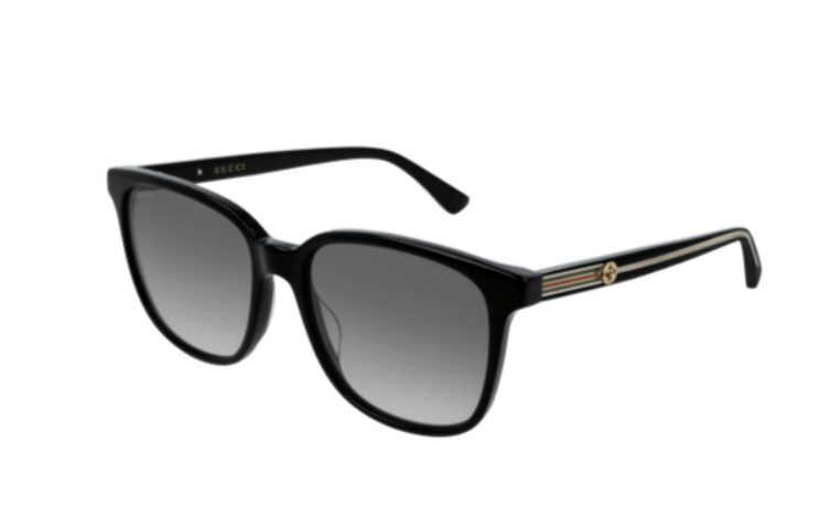 Gucci GG0376S 001 Black/Grey Soft Square Gradient Women's Sunglasses