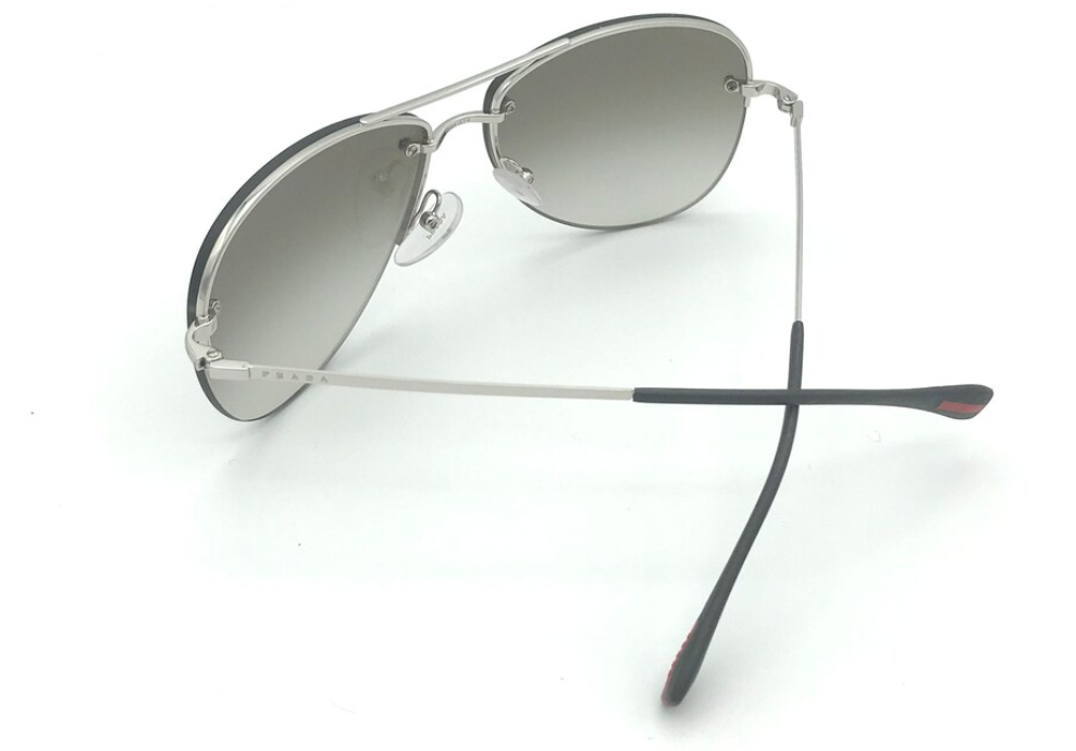 PRADA Sport SPS 50R 1BC-0A7 Silver / Grey Gradient Oval Men's Sunglasses