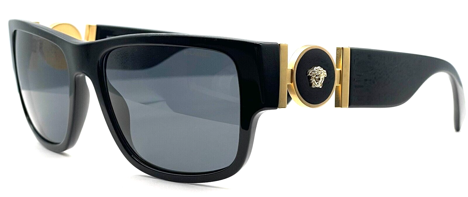 Versace VE4369 GB1/81 Black-Gold/Gray Polarized Rectangle Men's Sunglasses