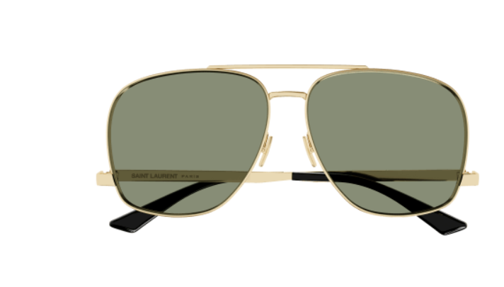 Saint Laurent SL 653 Leon 003 Gold/ Green Square Women's Sunglasses