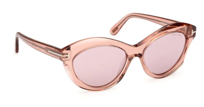 Tom Ford FT1111 72Z Shiny Light Pink/Gradient Oval Women's Sunglasses