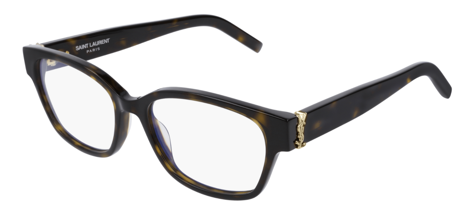 Saint Laurent SL M35 003 Havana Square Women's Eyeglasses