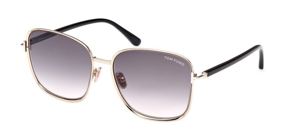 Tom Ford FT1029 Fern 28D  Shiny Rose Gold/Smoke Polarized Women's Sunglasses