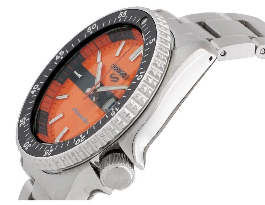 Seiko 5 Sports Special Edition Series Orange Dial Black Bezel Watch SRPK11K1