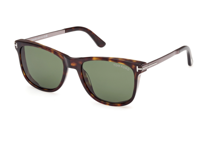 Tom Ford SINATRA FT1104 52N Dark Havana/Green Square Men's Square Sunglasses