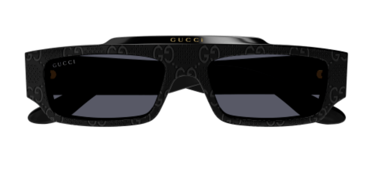 Gucci GG1592S 001 Black/Grey Rectangular Men's Sunglasses