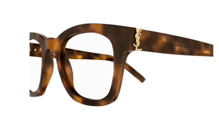 Saint Laurent SL M124 OPT 002 Havana Square Men's Eyeglasses