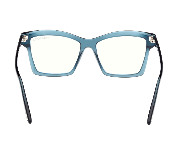 Tom Ford FT5964-B 092 Shiny Blue/Shiny Blue Square Women's Eyeglasses