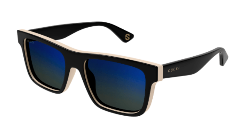 Gucci GG1618S 003 Black/Blue Square Men's Sunglasses