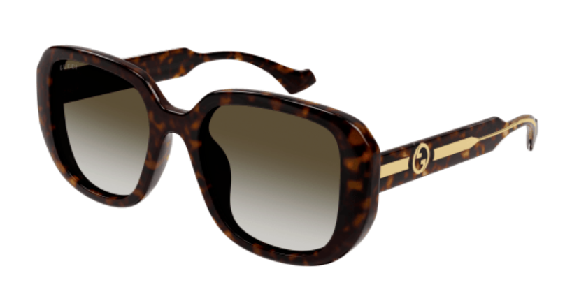 Gucci GG1557SK 002 Havana/Brown Gradient Oversized Square Women's Sunglasses