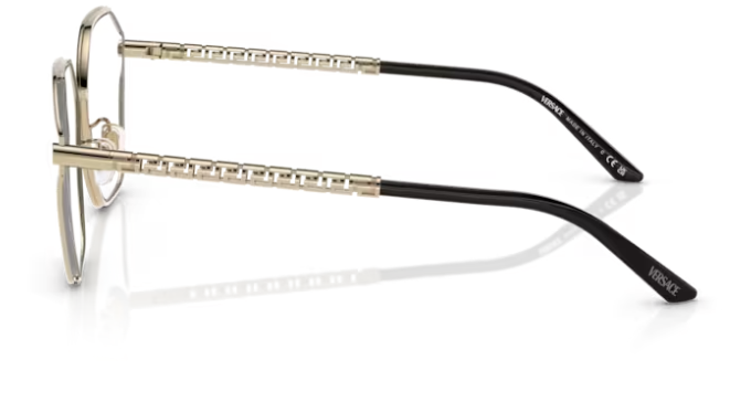 Versace 0VE1299D 1252 Pale gold Soft Square Semi-Rim Square Women's Eyeglasses