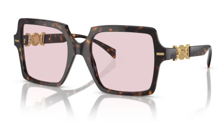 Versace VE4441F 108/P5 Havana/pink Squared Oversized Women's Sunglasses