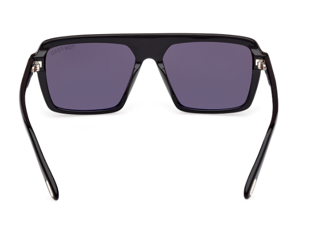 Tom Ford VINCENT FT1176 01A Shiny Black/Smoke Oversized Square Men's Sunglasses