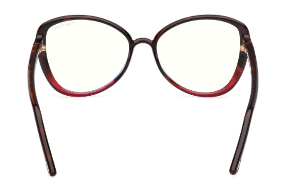 Tom Ford FT5907 055 Coloured Havana / Clear Butterfly shaped Women's Eyeglasses