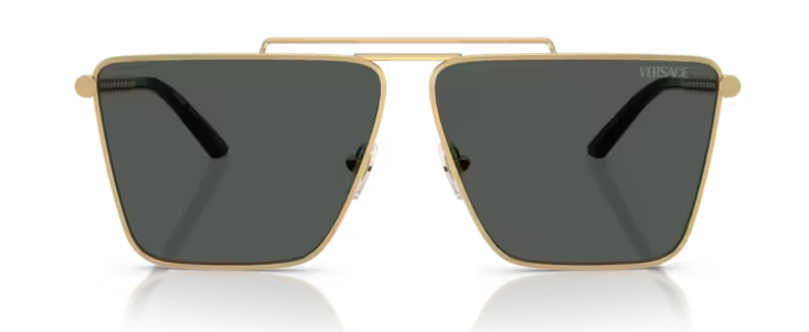 Versace 0VE2266 100287 Gold/Dark Grey Square Men's Sunglasses