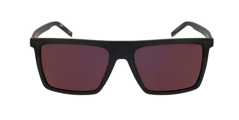 Hugo Boss HG 1054/S 003(AO)Matte Black/Red Mirrored Square Men's Sunglasses