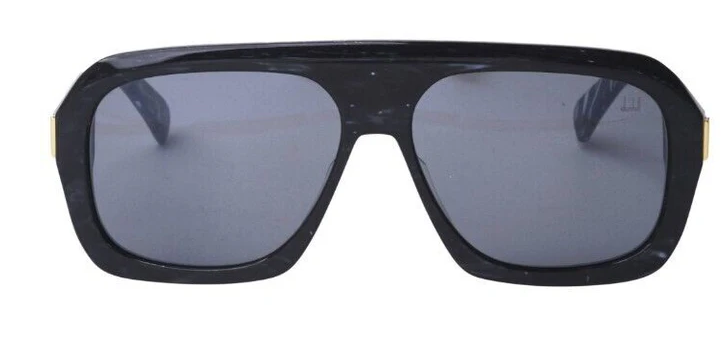 Dunhill DU0022S 003 Black/Silver Oversize Edgy Squared Men's Sunglasses