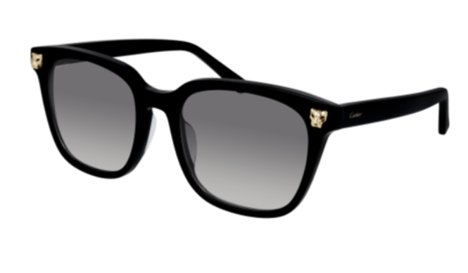 Cartier CT0143SA 001 Black/Grey Gradient Oversized Square Women's Sunglasses