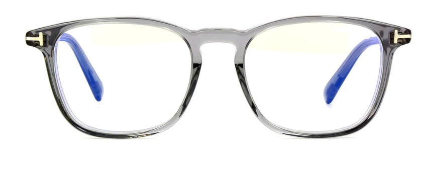 Tom Ford FT5960-B 020 Shiny Grey/Shiny Grey Square Men's Eyeglasses