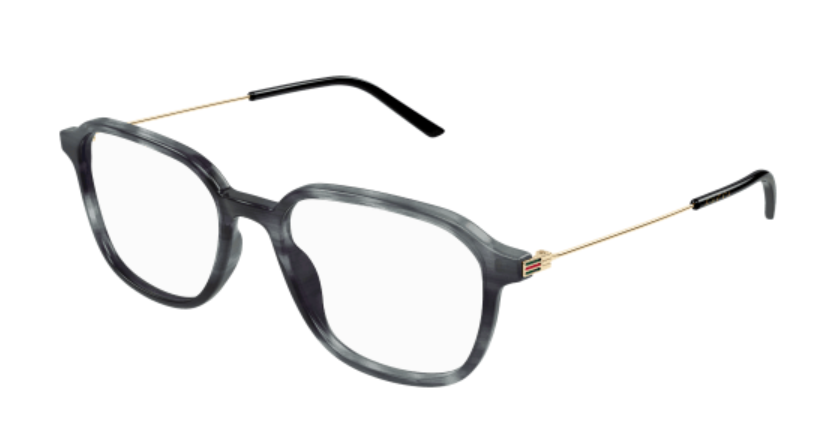 Gucci GG1576O 003 Grey/Gold Square Men's Eyeglasses