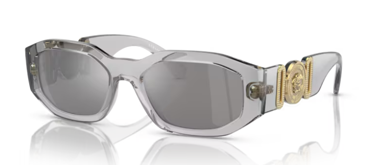 Versace 0VE4361 311/6G Transparent grey/Light grey Mirrored Men's Sunglasses