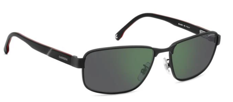 CARRERA C FLEX 09/G/S 003 Matte Black/Green Grey Rectangle Men's Sunglasses