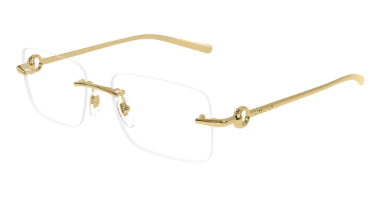 Gucci GG1703O 003 Gold Rectangle Men's Eyeglasses