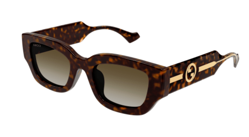 Gucci GG1558SK 002 Havana/Brown Gradient Oversized Cat Eye Women's Sunglasses