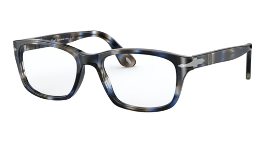 Persol 0PO3012V 1126 Blue Striped Grey/Clear Square Men's Eyeglasses