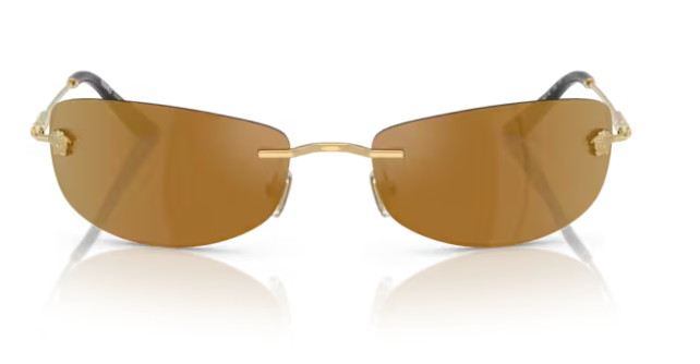 Versace 0VE2279 10027I Gold/Bronze Mirror Gold Rectangle Men's Sunglasses