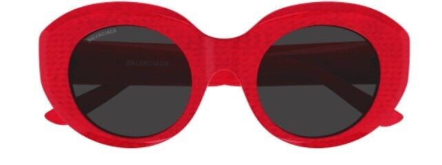 Balenciaga BB0235S-003 Red/Grey Round Women's Sunglasses