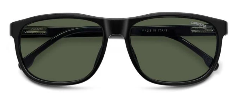 Carrera C FLEX 08/G/S 807 Black/Green Polarized Rectangle Men's Sunglasses