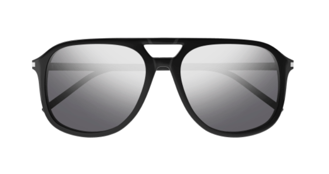 Saint Laurent SL 476-002 Black/Silver Soft Square Men's Sunglasses