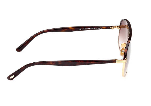 Tom Ford FT1019 Maxwell 30F Pale Gold-Dark Havana/Brown Gradient Sunglasses