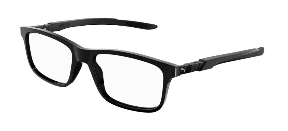 Puma PU0362O 001 Black-Black Rectangular Full-Rim Unisex  Eyeglasses