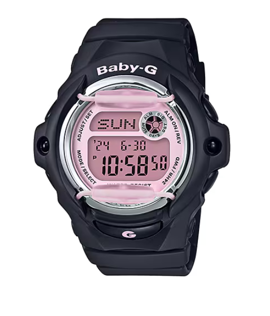 Casio G-Shock Baby G BG-169 Series Pink Dial/Black Resin Band Watch BG169M-1