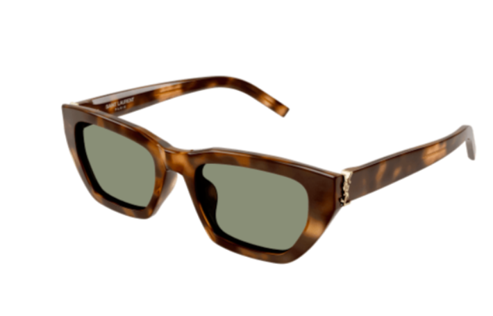 Saint Laurent SL M127/F 003 Havana/ Green Cat Eye Women's Sunglasses