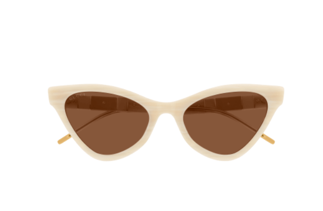 Gucci GG0597S 005 Beige/Brown Cat Eye Women's Sunglasses