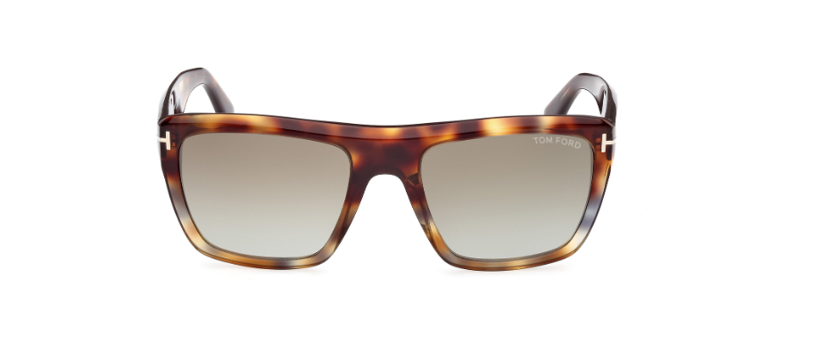 Tom Ford FT1077-N 55G Coloured Havana/Brown Square Men's Sunglasses