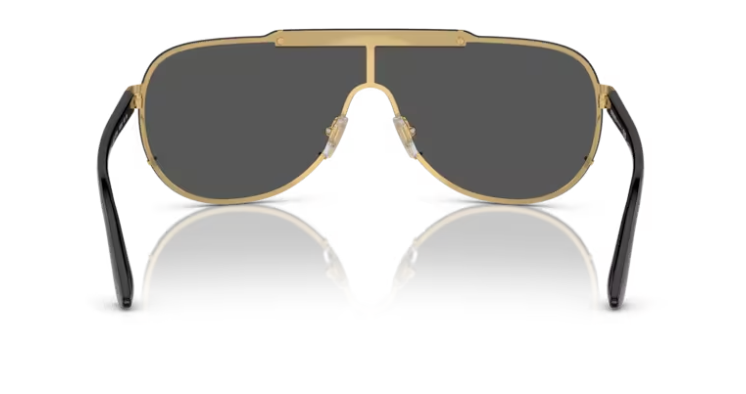 Versace 0VE2140 100287 Dark Grey-Gold/Black Soft Square Men's Sunglasses