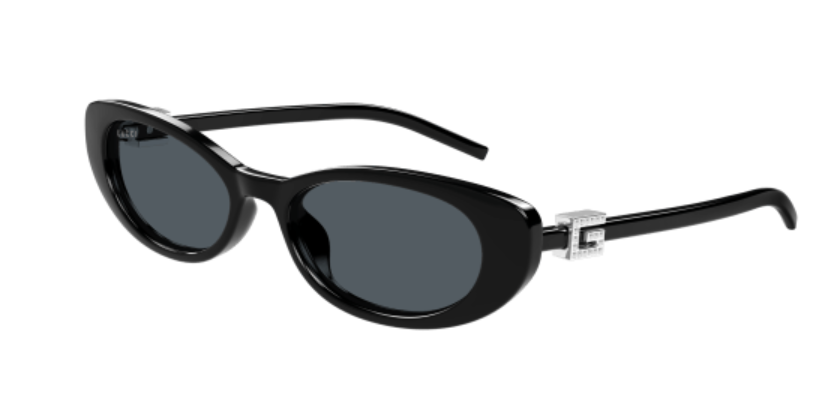 Gucci GG1680S 002 Black/Grey Oval Cat Eye Women's Sunglasses