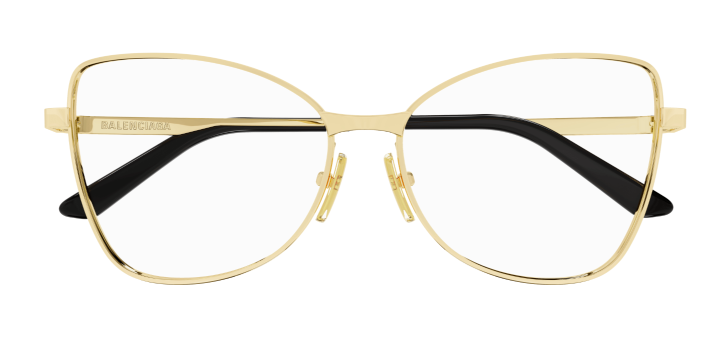 Balenciaga BB0282O 002 Gold Cat eye Men's Eyeglasses